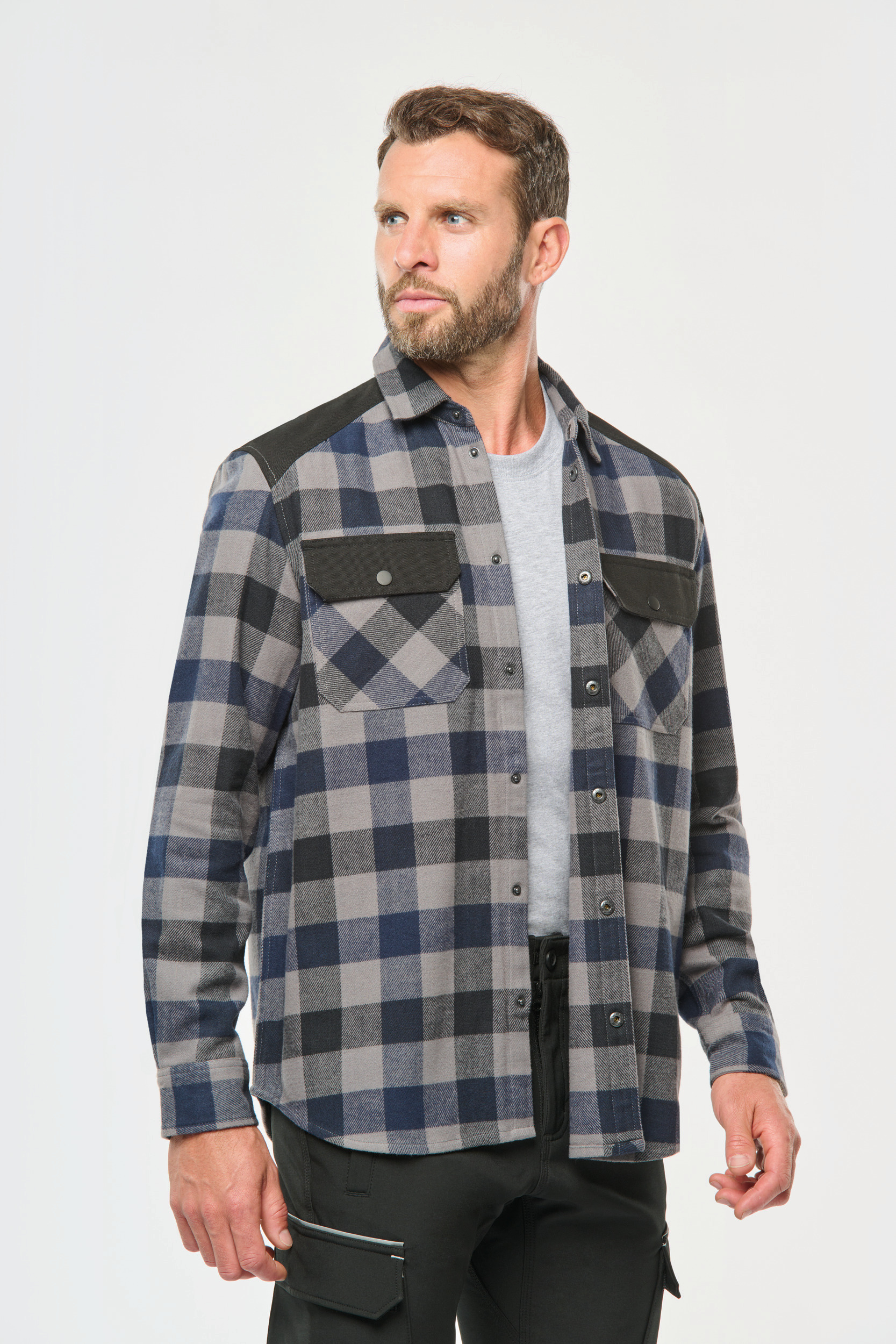 Kariban WK Mens checked shirt with pockets [WK520]