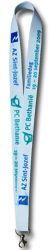 lanyards van AZ Sint-Jozef, 20mm breed, wit, zeefdruk in 2 kleuren recto, inclusief haak type Abby